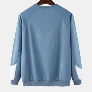 Jersey de algodón para hombre, sudadera de talla grande con cuello redondo, teñido liso para la venta de invierno - Product Image 2