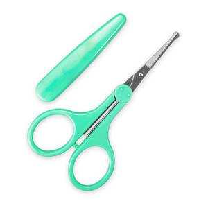 Tijeras ergonómicas de agarre cómodo para cejas, recorte preciso, hoja de acero inoxidable para aseo y modelado - Product Image 1