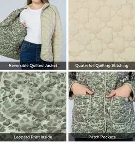 Reversible Custom High Quality Button Down Warm Outdoor Reversible Oversized <b>Quilted</b> Puffer <b>Jacket</b> Manufacture Women - Product Image 5
