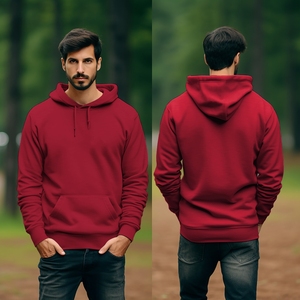 เสื้อฮู้ดสวมหัวแบบ320GSM สำหรับผู้ชาย, สินค้าพรีเมี่ยมสำหรับฤดูหนาวน้ำหนักเบากระเป๋าจิงโจ้สั่งทำป้ายคอแบบลำลองย้อมสีสูงธรรมดา - Product Image 1