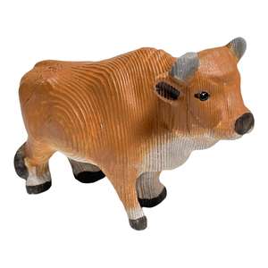Il Design Art Deco della statua del toro del bestiame di bue in legno intagliato a mano YEEYAYA per l'arredamento o la decorazione della camera presenta statuette di animali da fattoria - Product Image 6