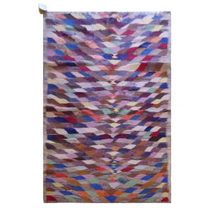 Un kilim Sanandaj authentique vintage noué à la main, unique en son genre, 7'4 x 3'7 - Product Image 1
