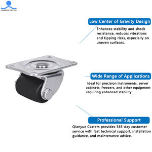 Roues à roulettes en nylon noir à faible profil, stabilité, roues de petite taille, moyenne capacité, faible centre de gravité, <span class=keywords><strong>1</strong></span> pouce, <span class=keywords><strong>1</strong></span>,2 pouce - Product Image 5