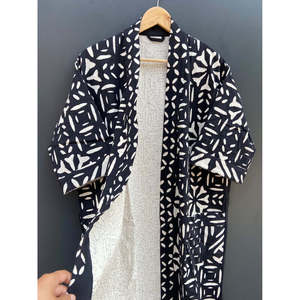 Robe kimono indienne Kantha faite à la main, veste longue pour demoiselles d'honneur, pour l'été - pour les mariages - Product Image 3