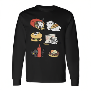 Camiseta de manga larga Neko Atsume Cat Lover, camisetas promocionales con diseño de comida Kawaii - Product Image 2
