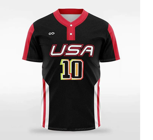 T-shirt de baseball personnalisé en popeline, imprimé numériquement, motif brodé, tendance printemps, maillot de baseball pour homme - Product Image 2