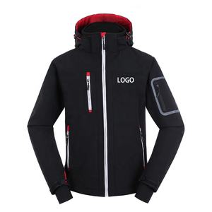 Chaqueta Softshell con logotipo personalizado para hombre para invierno, impermeable, a prueba de viento, Material de lona, ropa de trabajo al aire libre, uniforme de poliéster liso - Product Image 2