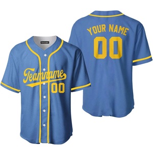 Sublimación personalizada béisbol Jersey hombres tiras camisetas rayas azul raya béisbol Jersey - Product Image 4