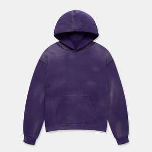 Nueva llegada 2025 Streetwear Sudadera con capucha de algodón Sun Faded Acid Wash Hoodie French Terry Blank Cropped Zip up Boxy Hoodie para hombres - Product Image 2