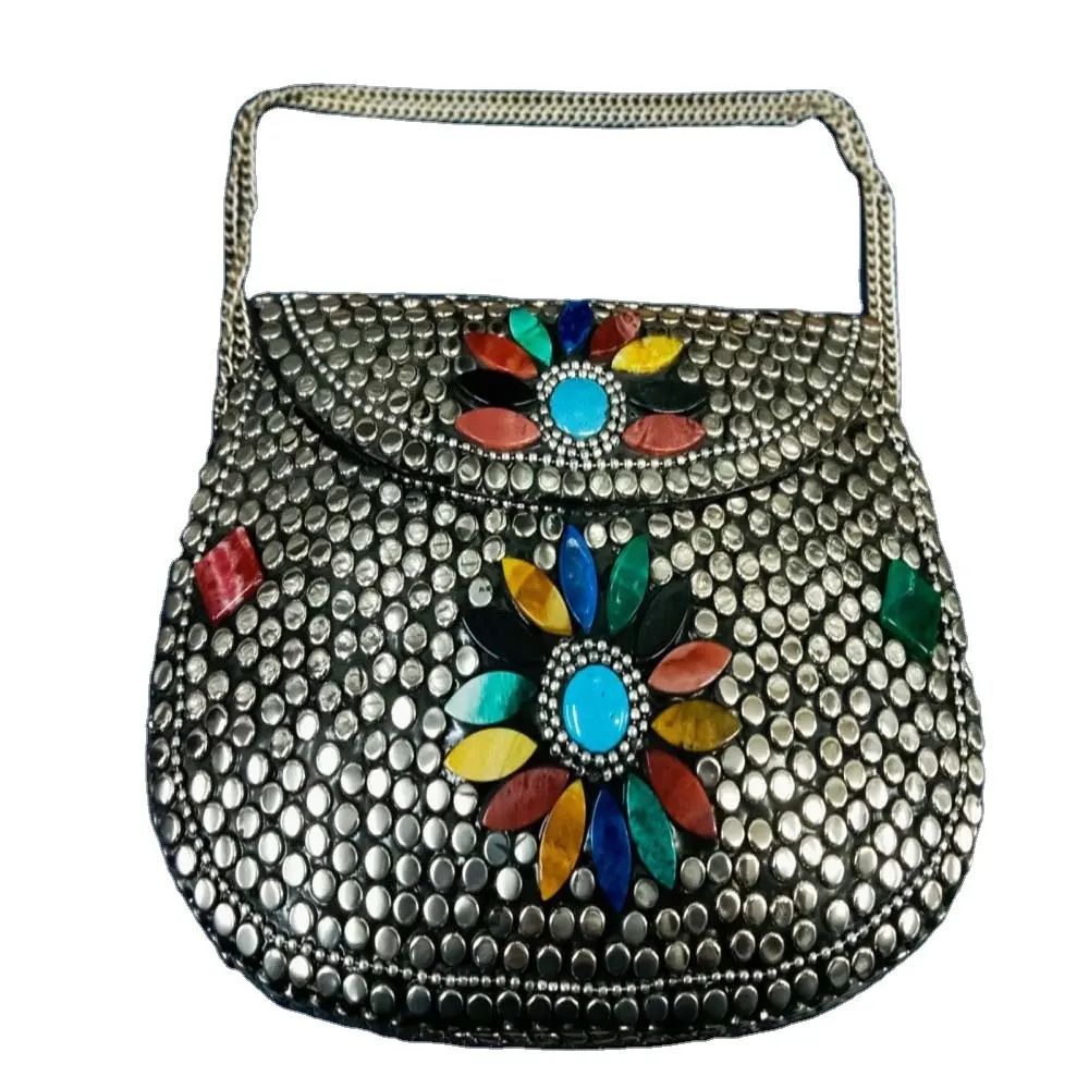 Damen Firoja modisches indisches Design der Mosaik arbeit Geldbörsen Metall Clutch Taschen von Rawat Kunst handwerk RH-171122K