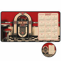 Tapis de souris de jeu rétro vintage XL, tapis de bureau étendu avec dessous rond en tissu Jiaji, base en caoutchouc, 800 x 300 mm