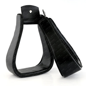 Quality English Saddle western Stirrups <b>Boot</b> stirrups glazed leather Free Jump Western Horse Riding Aluminum Racing Stirrups - Product Image 1
