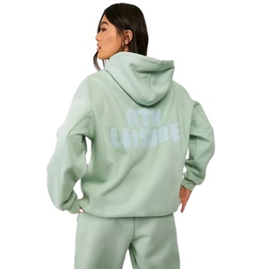 Survêtement personnalisé imprimé bouffant pour femmes baggy surdimensionné en molleton de coton 2 pièces survêtement vente en gros de survêtements pour femmes - Product Image 3