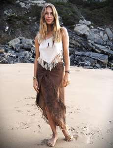 กระโปรงชนเผ่าพิมพ์ลายแนวชนเผ่าเสื้อผ้าผ้าฝ้ายระบายอากาศได้ดีมีดีไซน์ปักลาย - Product Image 3