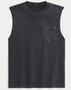 เสื้อกล้ามผู้ชายคุณภาพสูง ระบายอากาศได้ดี ผลิตจากผ้าฝ้าย 100% ซักแบบ Stone Wash เหมาะสำหรับออกกำลังกายและสวมใส่ลำลอง น้ำหนัก 220 กรัม - Product Image 3