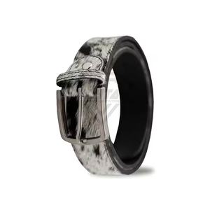 Vente en gros de ceinture en cuir de vachette à design unique, logo personnalisé et design, vente en gros de ceintures en poil de vache OEM - Product Image 1