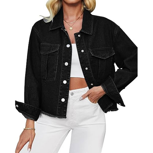 Shop High Quality Womens Black Denim Jean Jackets for 2024