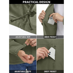 2026 nouvelle veste Softshell Standard pour hommes solide Design décontracté Oem léger hommes randonnée en plein air veste hiver polaire tissu - Product Image 6