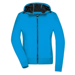 Custom Ladies' Hooded Softshell Raincoat Premium Ladies' Merchandising <b>Jacket</b> - Product Image 5