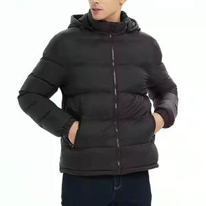 Chaqueta Acolchada con Capucha para Hombre, Abrigo de Invierno Cálido, Forro Suave, Acabado Mate, Cierre Completo, Transpirable, Resistente al Viento, Opción Frontal - Product Image 4