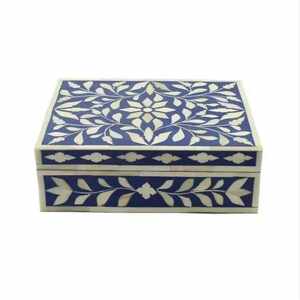 Caja de Joyería de Madera con Incrustaciones de Hueso Decorativa, Pulida y Ecológica, Hecha a Mano para Almacenamiento y Decoración del Hogar - Product Image 1