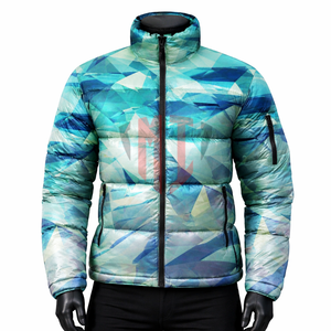 Chaquetas Acolchadas Personalizadas al por Mayor, Chaqueta Acolchada Estampada para Hombre de Alta Calidad, Chaqueta de Invierno Acolchada con Patrón Geométrico - Product Image 1