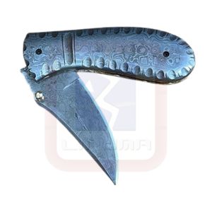 Couteau de chasse en acier Damas de qualité industrielle fait main, étui en cuir de vachette cousu à la main, boucle de ceinture, personnalisable OEM, garantie 3 ans - Product Image 2