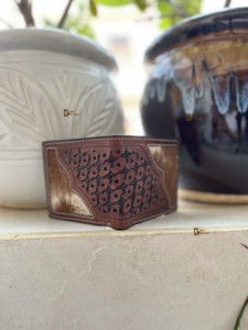 Portefeuille en cuir de vachette marron pour hommes, longue fermeture à glissière, doublure en nylon RFID usiné à la main, porte-monnaie à la mode, cadeau pour nouvel arrivage - Product Image 4