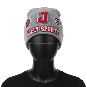 Bonnet pour femmes de qualité supérieure 320 GSM chaud acrylique tricot tissu gris ton avec broderie personnalisée Logo Jacquard bonnets casquette - Product Image 1