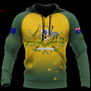 Sudadera con Capucha de Canguro con Estampado 3D para Hombre, Otoño/Invierno, Bandera de Australia Personalizada, Transpirable, Cortavientos, de Secado Rápido, Forrada, Manga Larga - Product Image 6