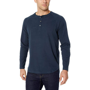 T-shirts à manches longues décontractés pour hommes, coupe régulière, t-shirts de performance musculaire, 100% polyester-coton, séchage rapide, respirant - Product Image 5