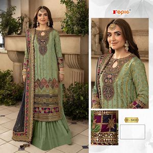 Luxury Winter Shalwar Kameez Set Pearl-Embellished Organza with Santoon Lining and Bottom Indian & <b>Pakistani</b> Clothing - Product Image 3