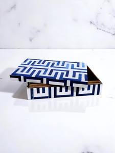 กล่องตกแต่งลายกระดูกสีน้ำเงินขาว |   กล่องเครื่องประดับอินเดียทำมือรูปทรงเรขาคณิต |   กล่องเก็บของที่ระลึกทำจากไม้เอ็มดีเอฟ |   งานฝีมือ MS - Product Image 2