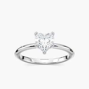 Anillo de Compromiso con Halo Oculto de Diamante Cultivado en Laboratorio de Corte Corazón de 1.00 CT, Certificado IGI, Oro Sólido de 14K, Anillo Solitario para Mujer - Product Image 1