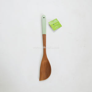 Combinaison de spatule incurvée de couleur unie, conception incurvée durable et élégante de spatule en bois pour la cuisine - Product Image 6