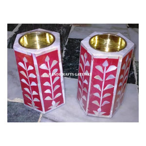 Fabricant et grossiste de brûleur de bakhoor en incrustation de nacre rouge naturelle pour cadeau d'affaires et décoration intérieure - Product Image 1