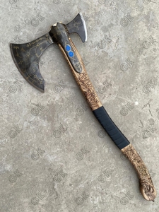 Venta directa de fábrica de alta calidad hecho a mano de acero al carbono <span class=keywords><strong>God</strong></span> <span class=keywords><strong>Of</strong></span> <span class=keywords><strong>War</strong></span> Leviathan Hatchet hachas multiusos madera <span class=keywords><strong>precio</strong></span> inmejorable - Product Image 6