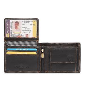 Cartera de cuero de grano Vintage para hombre, diseño retro único, Cartera de cuero plegable compacta con sistema de protección RFID - Product Image 5