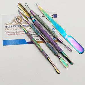 Outil d'art des ongles en acier inoxydable Double poussoir cuillère poussoir coupe-cuticule tondeuse manucure pédicure soins - Product Image 2