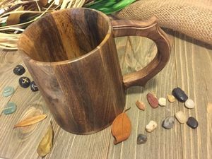MULTI USAGE FAIT MAIN EN BOIS NATUREL COULEUR VIKING BOISSON Tasse en bois pour bière, thé, café dans les restaurants et la maison Noël - Product Image 5