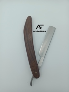 AL-FARDAN Straight Cut Throat Turkish <b>Razor</b> Pakka Wood Handle Stainless Steel <b>Blade</b> <b>Single</b> Edge Men's Grooming Shavette <b>Razors</b> - Product Image 3