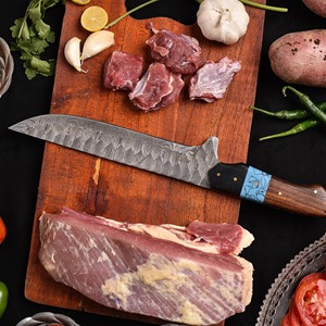 Venta al por mayor de cuchillos de chef personalizados de calidad superior OEM ODM, juego de cuchillos de cocina hechos a mano de acero damasco, mango de madera y resina - Product Image 5