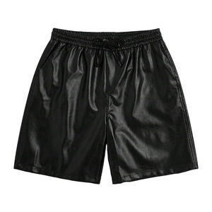 Meilleure vente Shorts décontractés pour hommes en cuir véritable et toile solide, design tendance, séchage rapide, personnalisable - Product Image 1