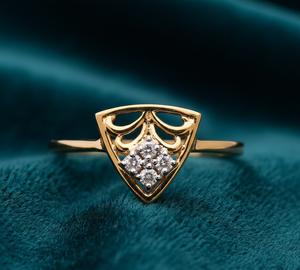 <b>Vintage</b> Style <b>Gold</b> Triangle <b>Ring</b> Women's Party and Wedding Jewelry Gift - Product Image 3