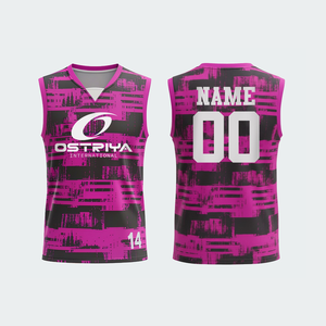 Maillot de basket-ball en polyester personnalisé pour adultes, prix de gros bon marché, taille pour jeunes et adultes, maillot de basket-ball sans manches - Product Image 1