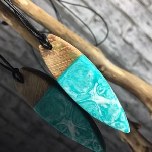 India Export Wood <b>Resin</b> Necklace Pendant Long Adjustable Rope Chain Natural Wooden Necklace Jewelry Gifts - Product Image 4