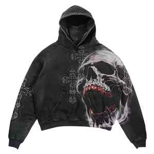 Oem Men 3D Print Full Zip Hoodie Logotipo personalizado Bordado French Terry Heavyweight Oversized 360gsm Full Zip up Hoodies - Product Image 1