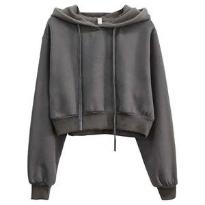 Mangas largas Ropa de moda Mujeres Crop Top Sudaderas con capucha Uso al aire libre Alta fabricación Crop Top Sudaderas con capucha - Product Image 4