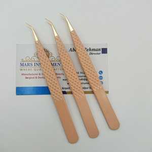 Pinzas de extensión de pestañas de aislamiento de 45 grados para pestañas Color beige - Product Image 5