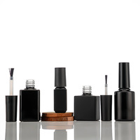 Flacons en verre noir mat vides de 5 ml, 10 ml, 15 ml pour vernis à ongles, gel UV, bouteilles réutilisables